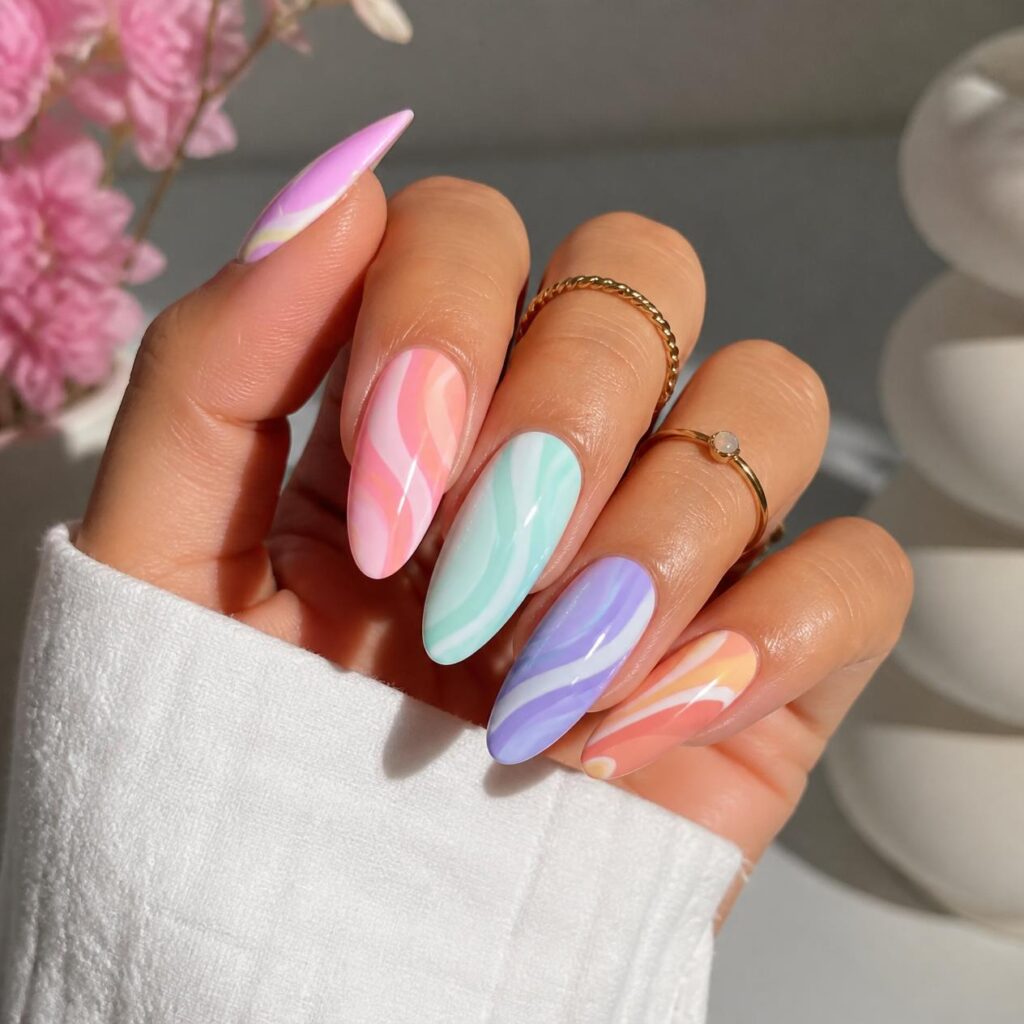 Abstract Spring Nail Art