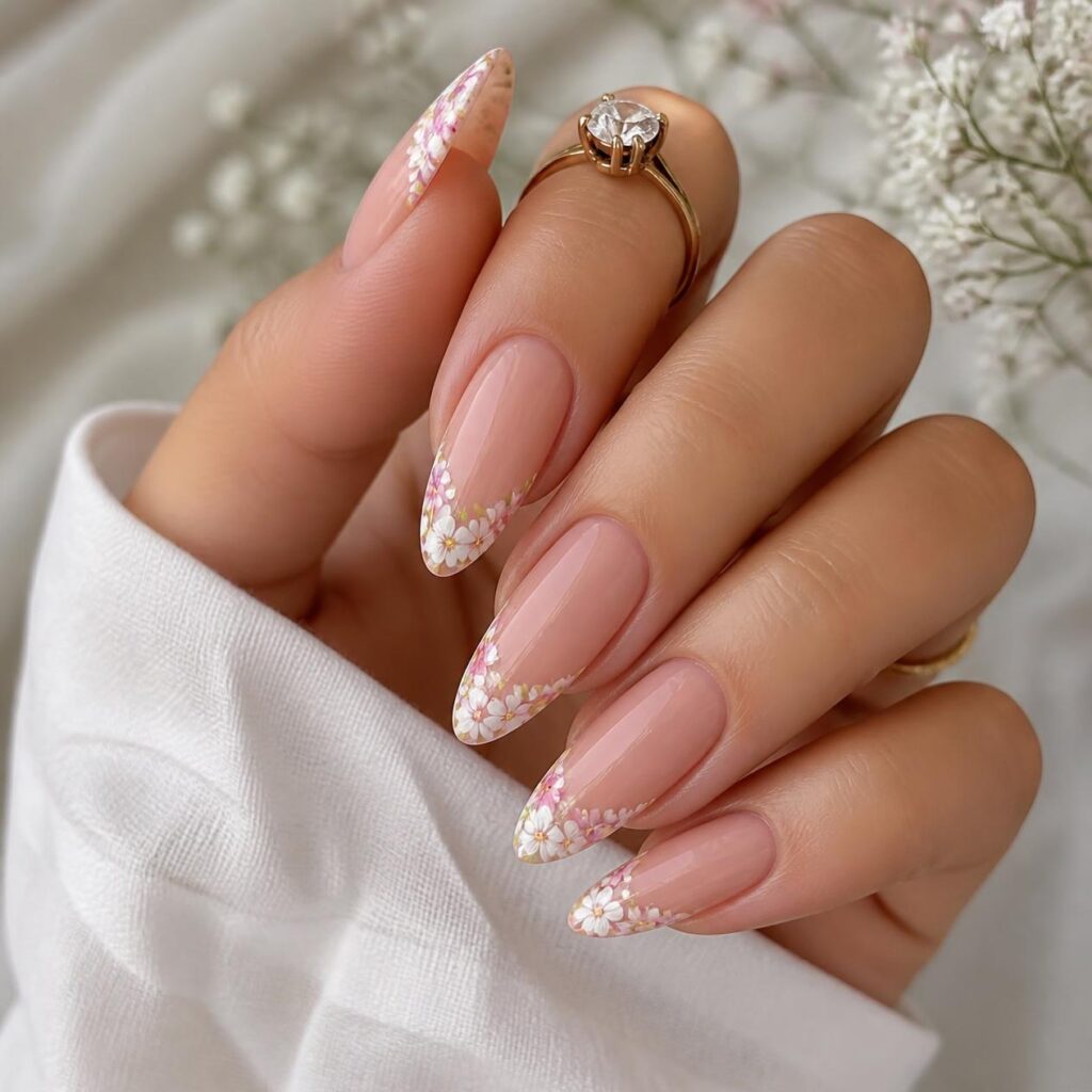 Floral French Tips