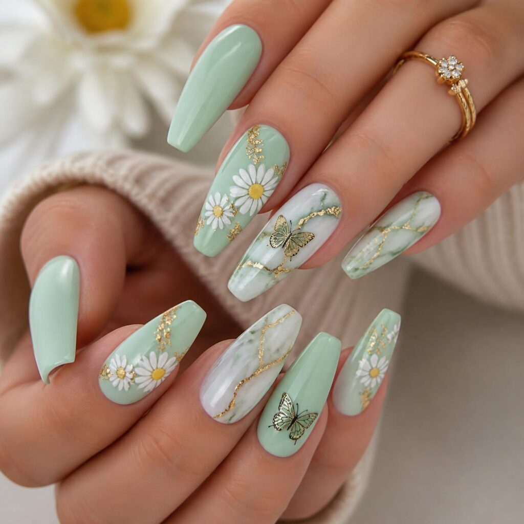 Mint Green Nails