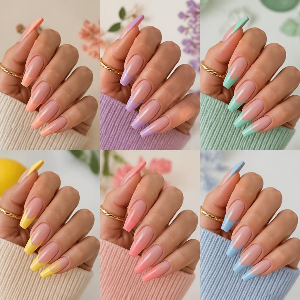 Colorful French Tip Nails