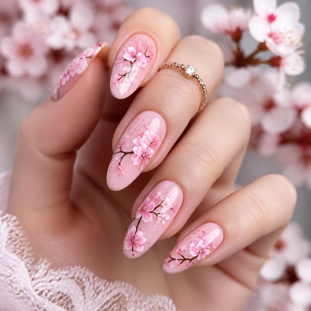Cherry Blossom Nails