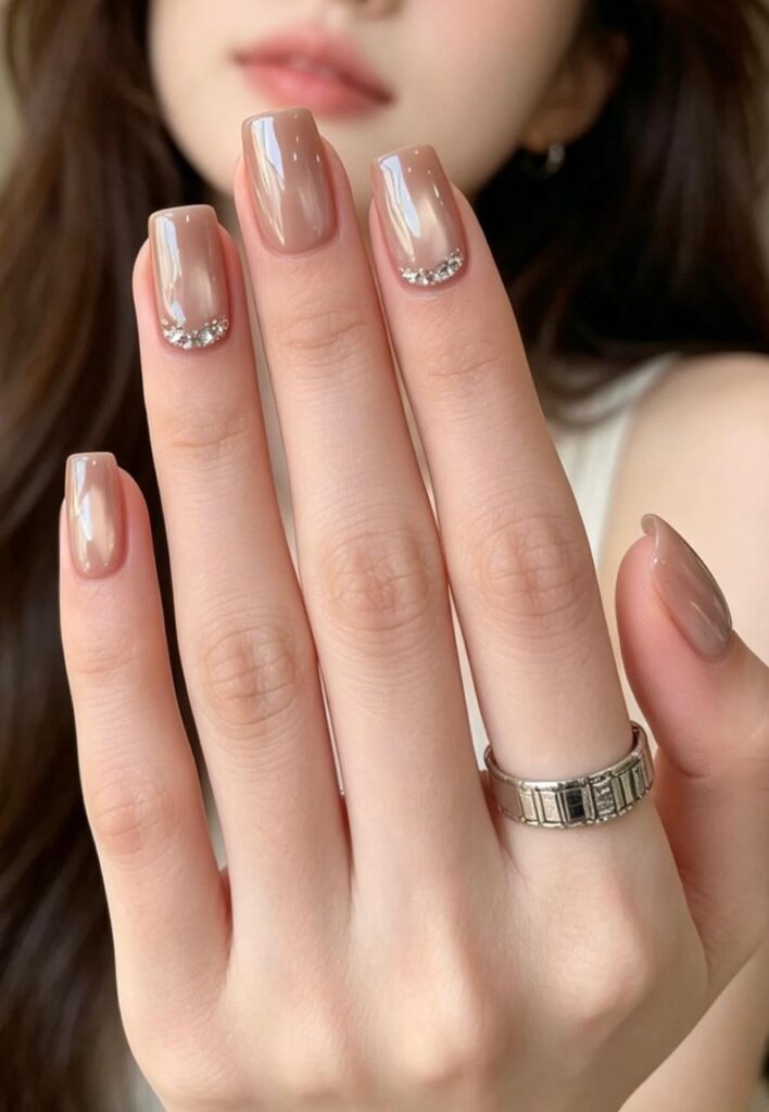 Beautiful glossy square nails