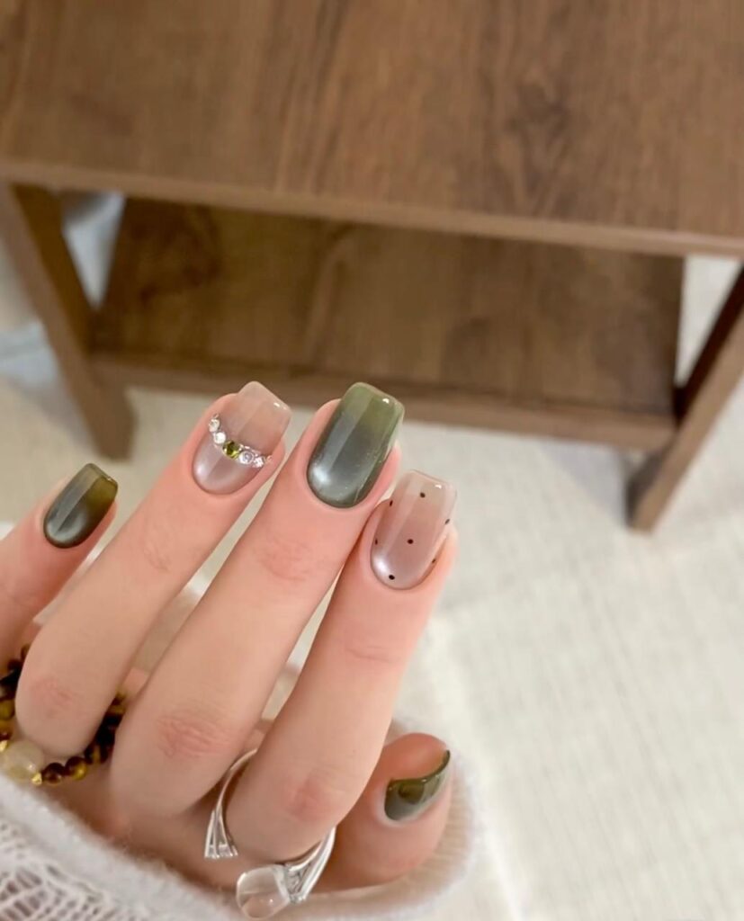 autumn square nails