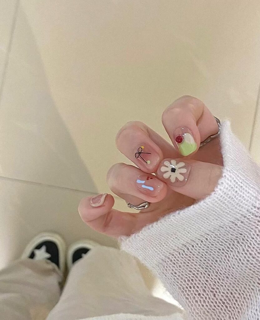 colorful french tips