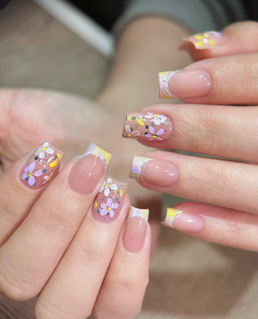 50 Gorgeous Pink Floral Nail Art Ideas