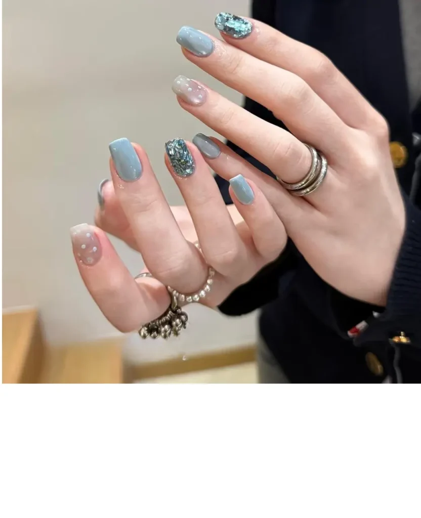 glitter square nails