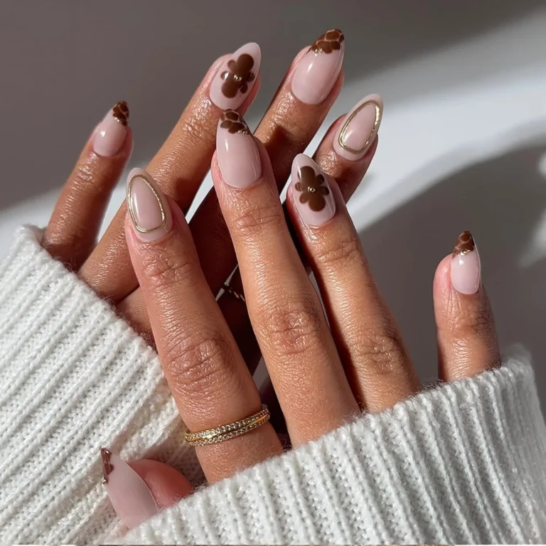 Brown Flower Almond Nails: 5 Stunning Manicures to Try