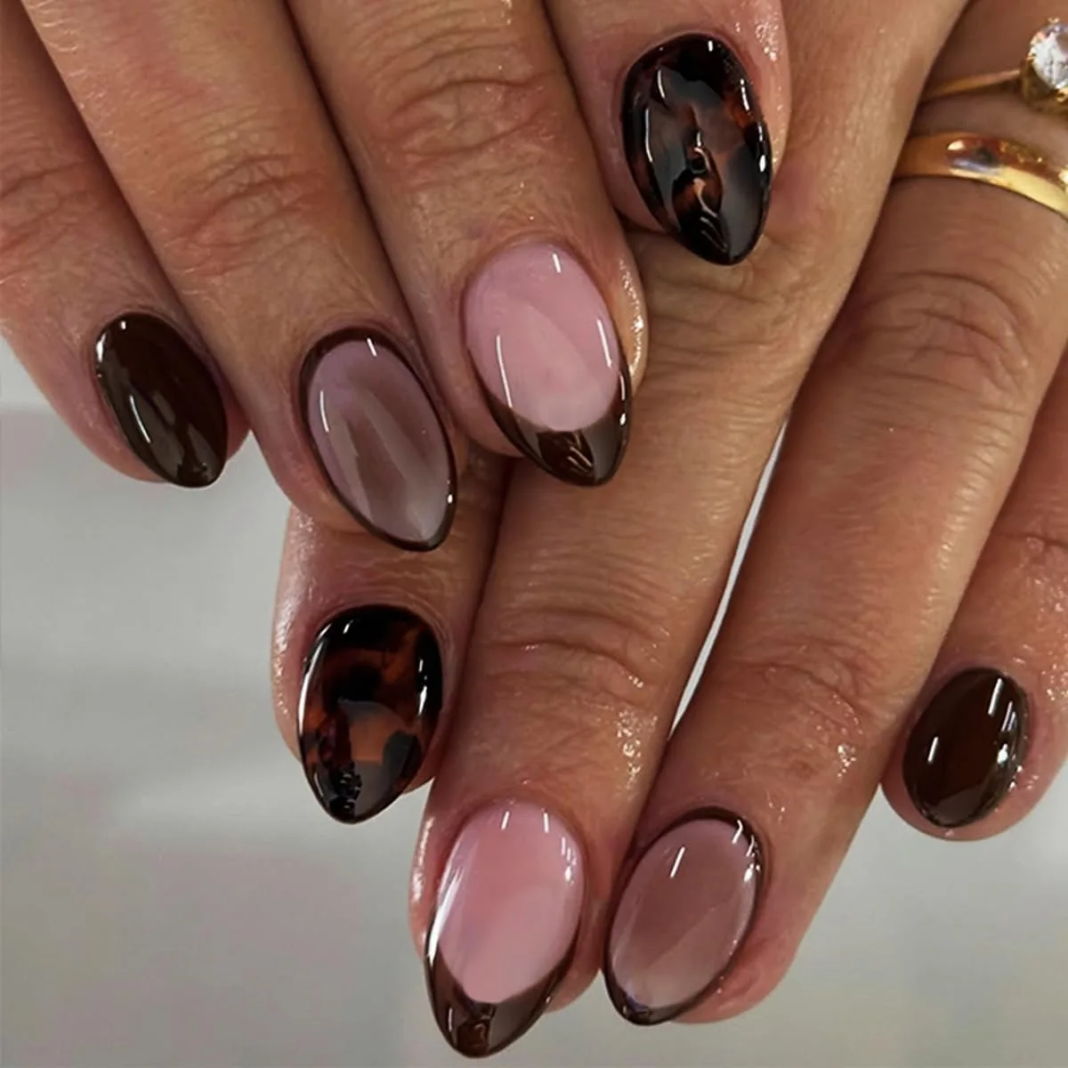 brown almond nails - image 2