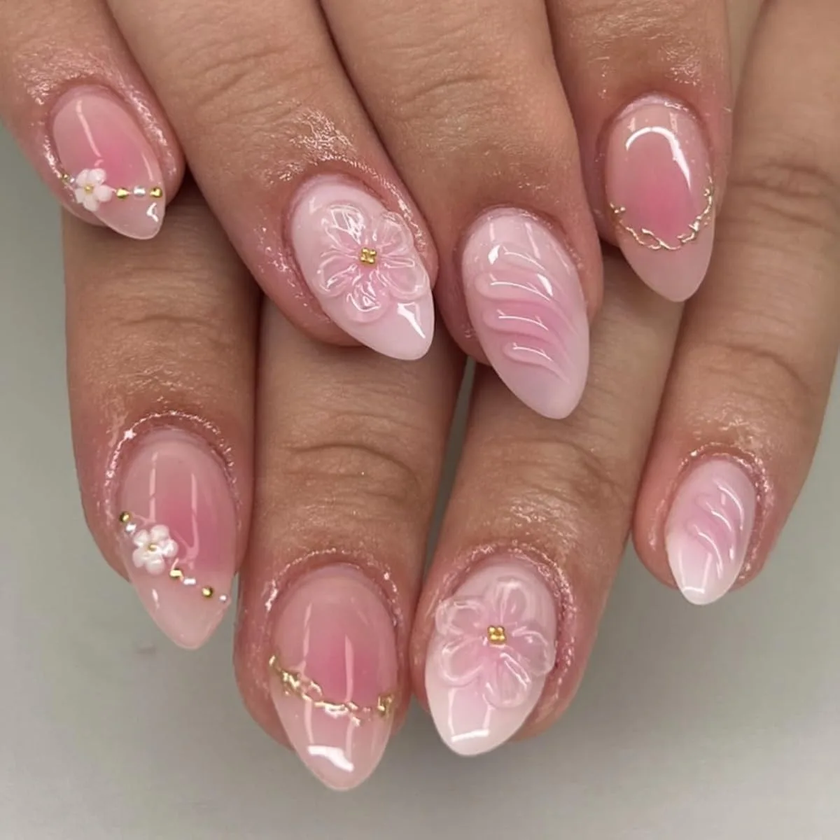 pink white ombre - image 2