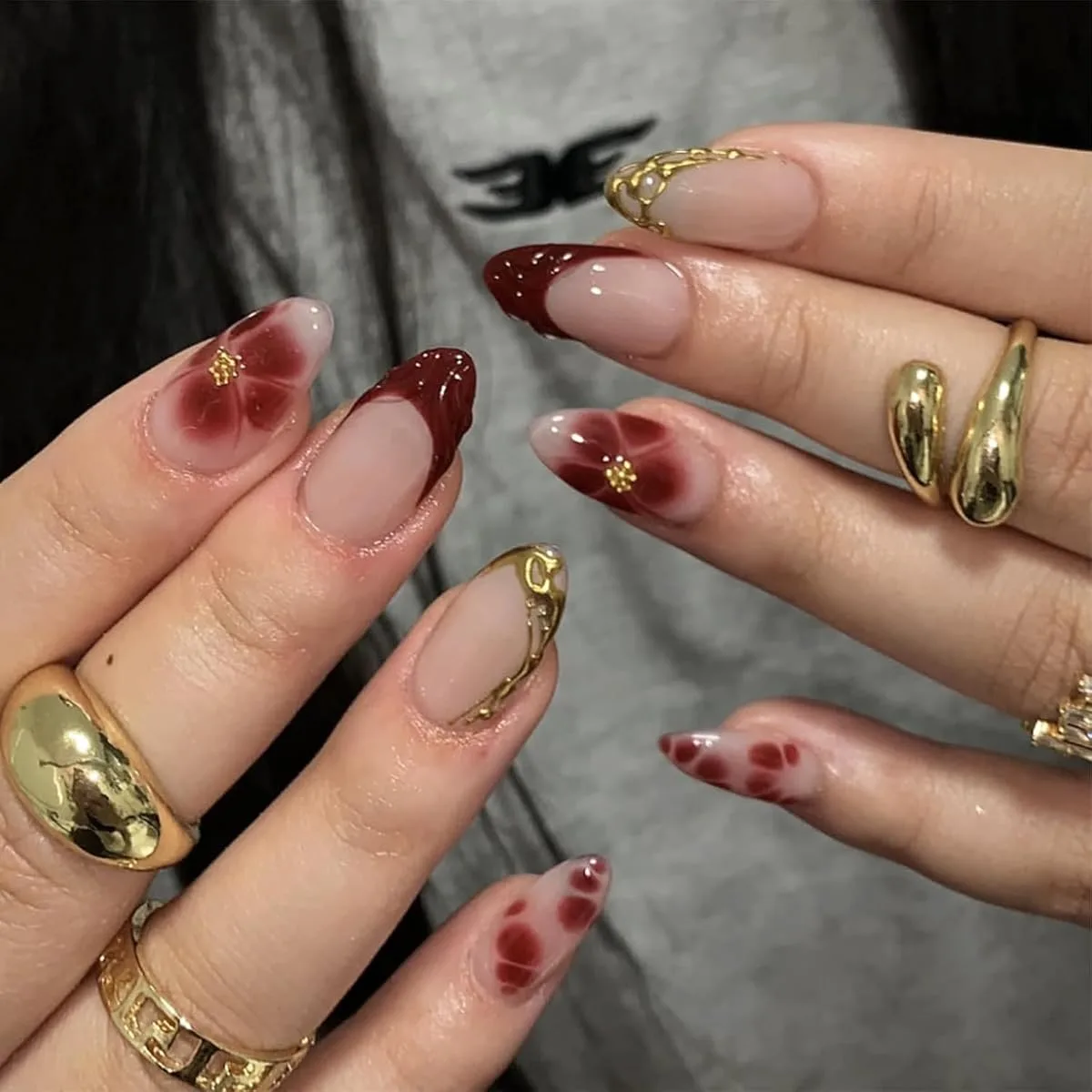 short square holiday fake nails - image 2