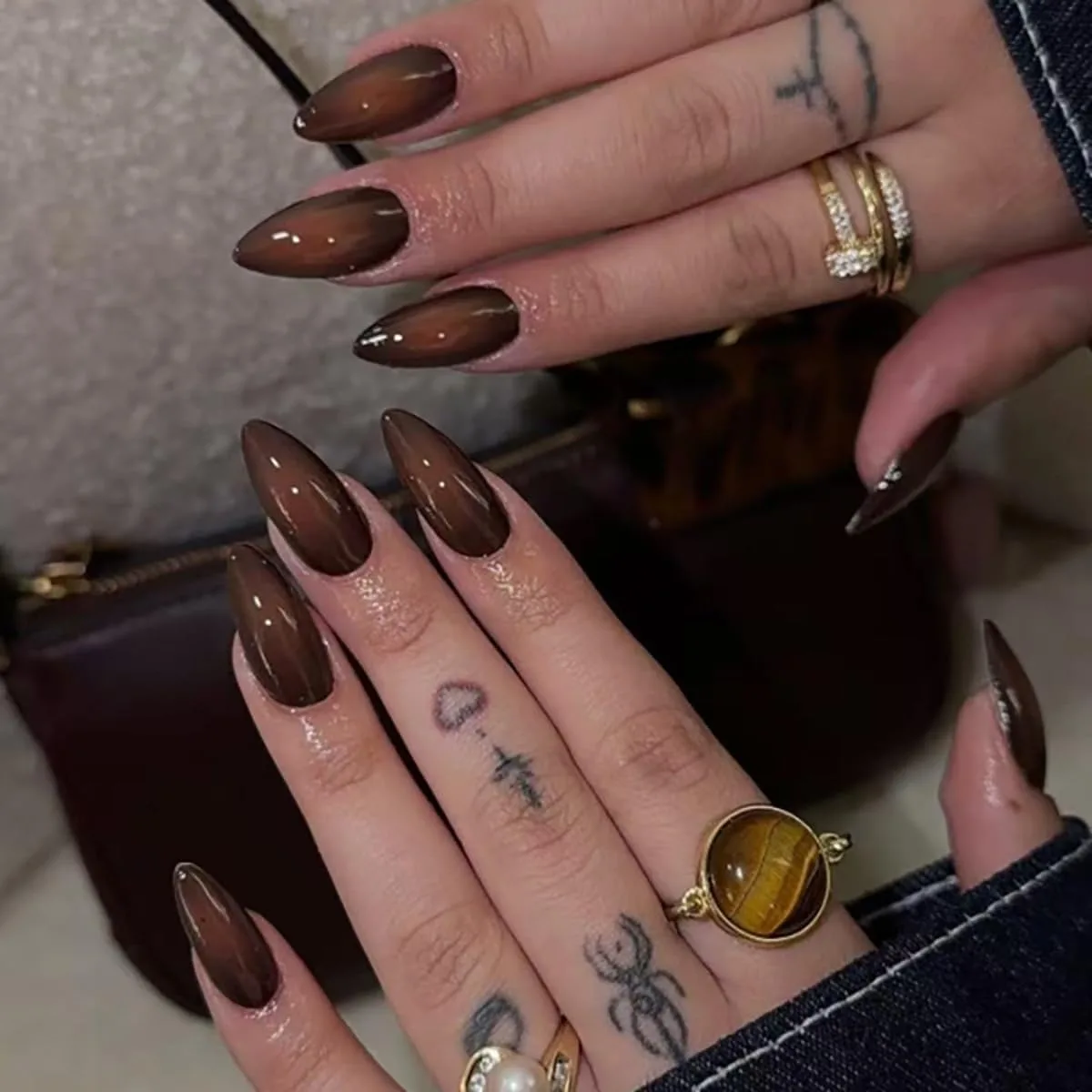 brown almond nails - image 3