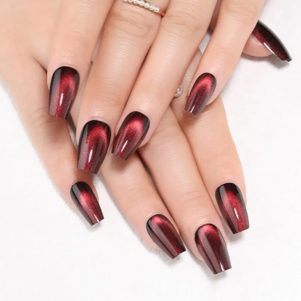 Deep Burgundy Red Cat Eye - image 3