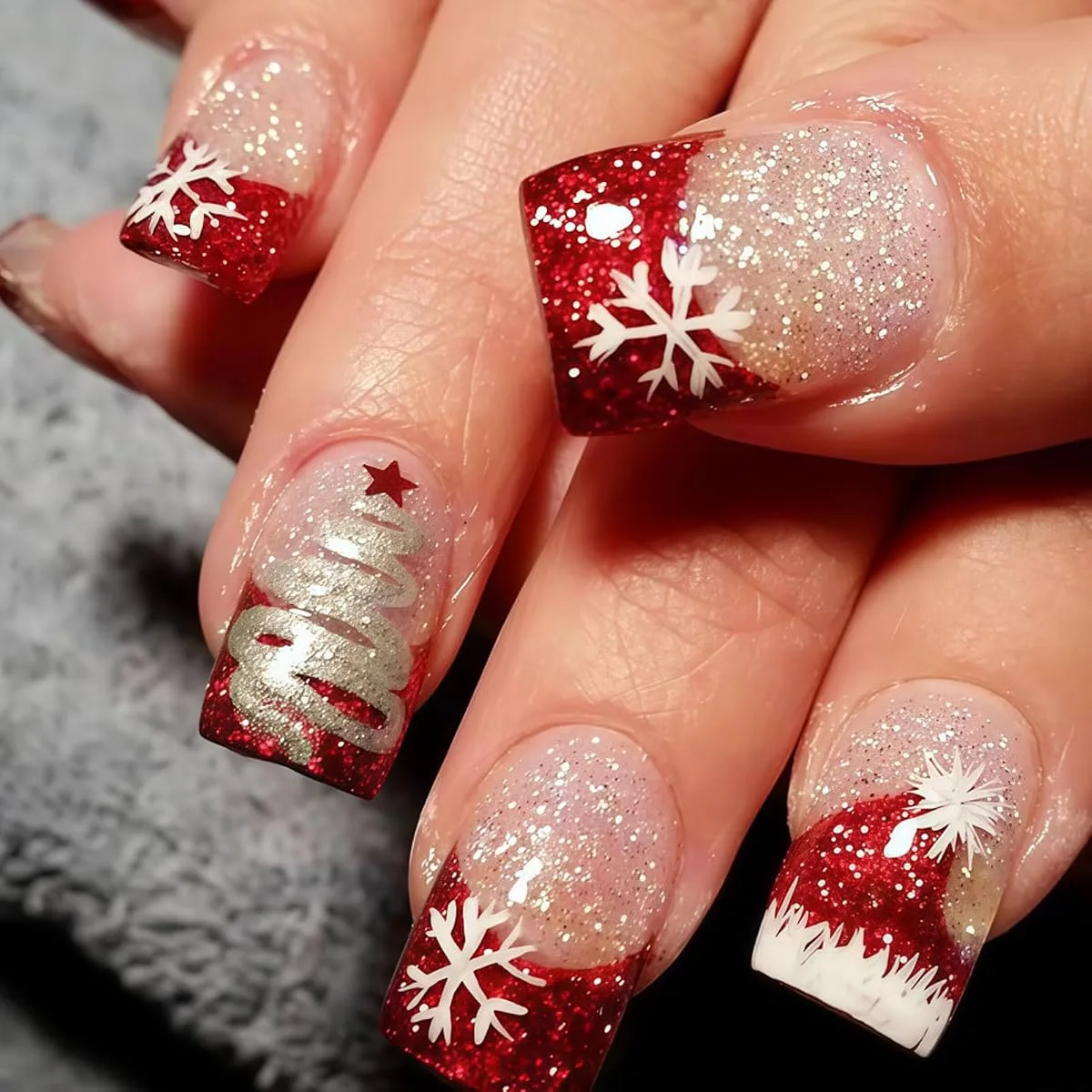 snowflake pearl red - image 4